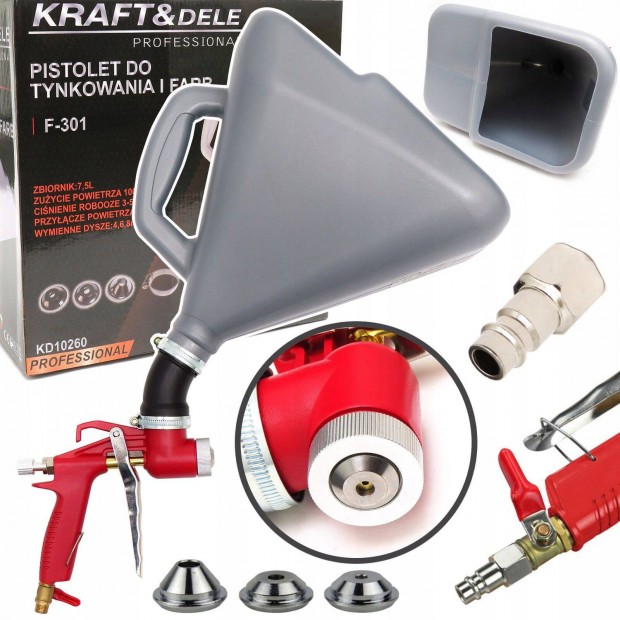 j Kraft&dele KD10260 Pneumatikus vakolat s habarcsfj pisztoly 7.5L