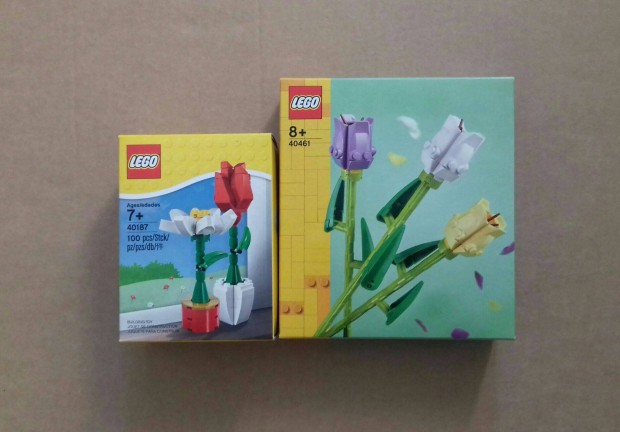 Új LEGO 40187 Virágok + Botanical 40461 Tulipánok Creator City Friends
