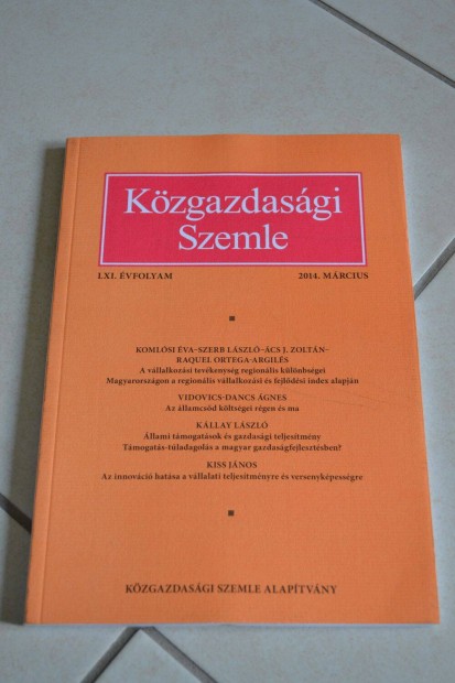Új LXI. évfolyam 2014. március Közgazdasági szemle
