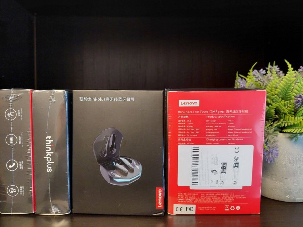 j Lenovo GM2 Pro Bluetooth 5.3 flhallgat fejhallgat Fekete
