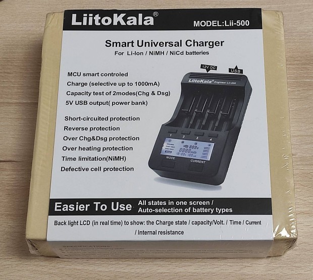 j Liitokala Engineer Lii-500 LCD Li-Ion akkumultor tlt NiMH