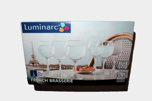 j Luminarc French Brasserie pohrkszlet 6 db talpas pohr 280 ml