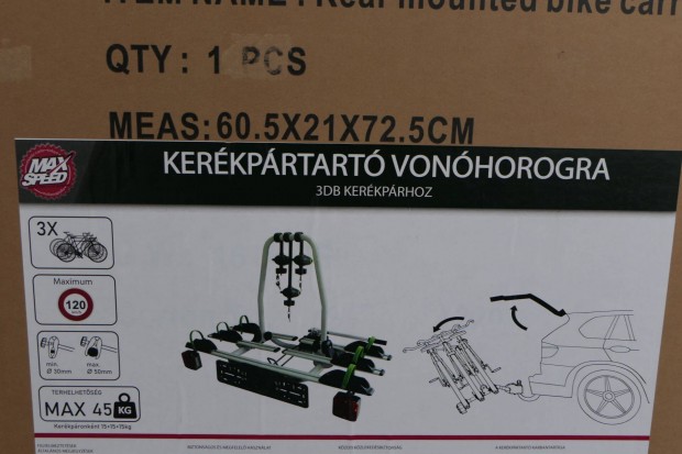 Új Maxspeed Kerékpártartó vonóhorogra bicikli szállítás autóval