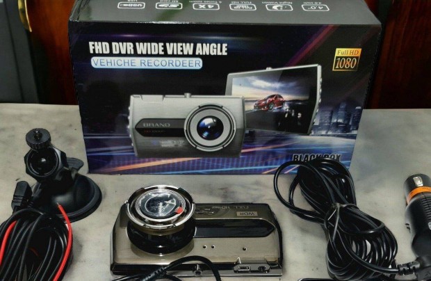 Új Nagy látószögű, menetrögzítő autós kamera, FHD DVR magyar menüs