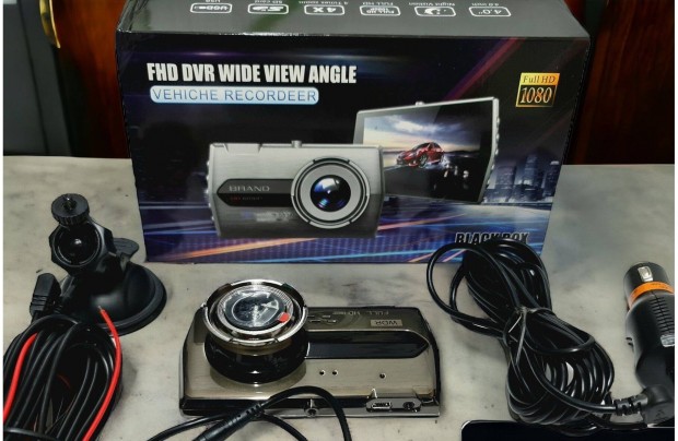 Új Nagy látószögű, menetrögzítő autós kamera, FHD DVR magyar menüs
