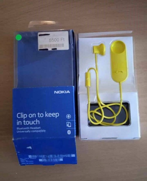 j Nokia BH-118 Bluetooth flhallgat, srga, eredeti csomagolsban