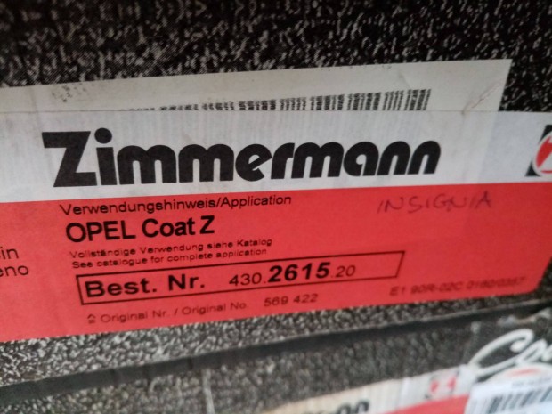 Új Opel Insignia Zimmermann 2008-2017 féktárcsapár 430.2615.20 eladó