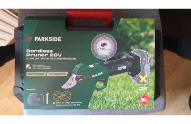 Új Parkside Akkus metsző olló 3 év garancia (akku és töltő nélkül)