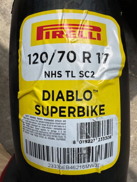 j Pirelli Diablo Superbike 120/70 R17 SC2 NHS Front Els Gumi Motor