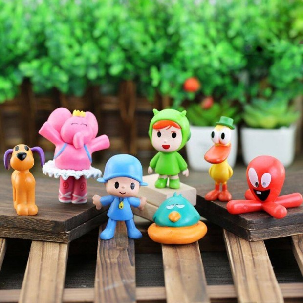 j Pocoyo figurk Pokojo s bartai 7db jtkfiguraszett, tortadsz