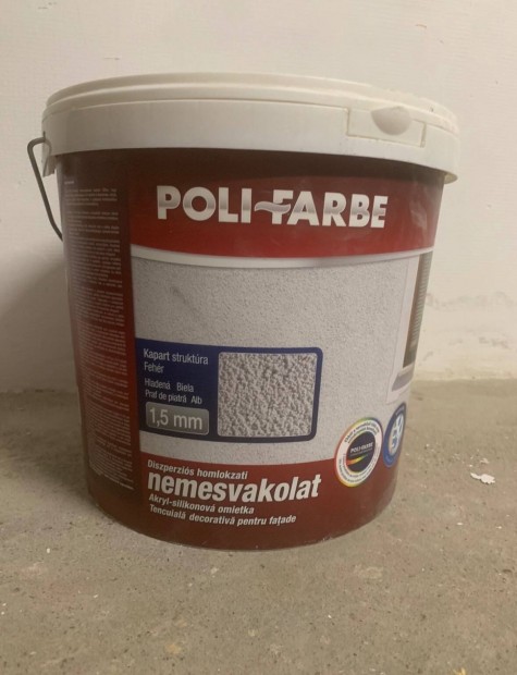 Új Poli Farbe Vakolat 1,5 MM Fehér Kapart 25 kg eladó