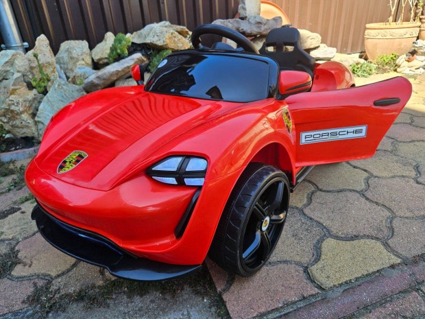 j Porsche Taycan Turbo gyermek elektromos aut 12V szli tvirnyt