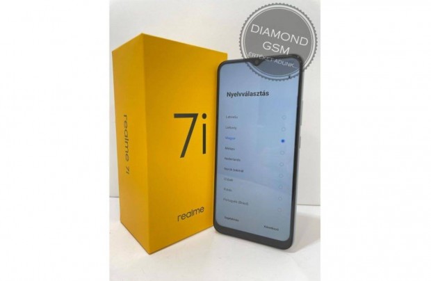 j Realme 7i 64 GB Dual, Ezst sznben, Killtott, bemutat darab, K
