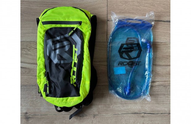 Új Roost fluo sárga ivóhátizsák, hidratációs enduro hátizsák, backpack