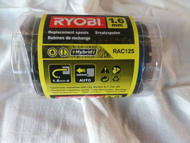 j Ryobi RAC125 3db ors damil 1,6mm fkasza szeglynyr