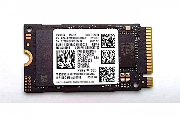 Új Samsung 256 GB, M.2 Nvme, Pcie SSD meghajtó - Méret: 2242