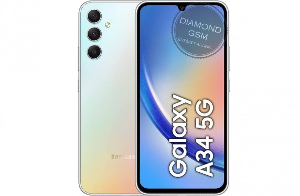 j Samsung A346B Galaxy A34 128GB 5G Dual, Ezst sznben,