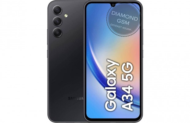 Új Samsung A346B Galaxy A34 128GB 5G Dual, Király Grafit