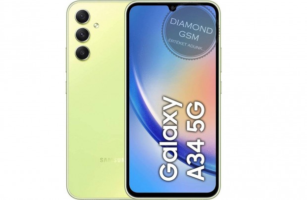 j Samsung A346B Galaxy A34 128GB 5G Dual, Lime sznben,