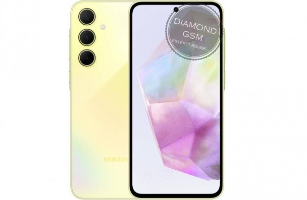 Új Samsung A35 A356B 5G 128GB 6GB Dual, Sárga színben,