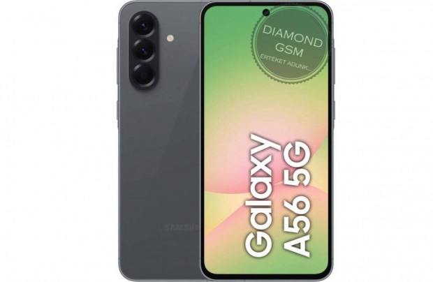 Új Samsung A566B/DS Galaxy A56 8/128GB Dual, Fekete színben,