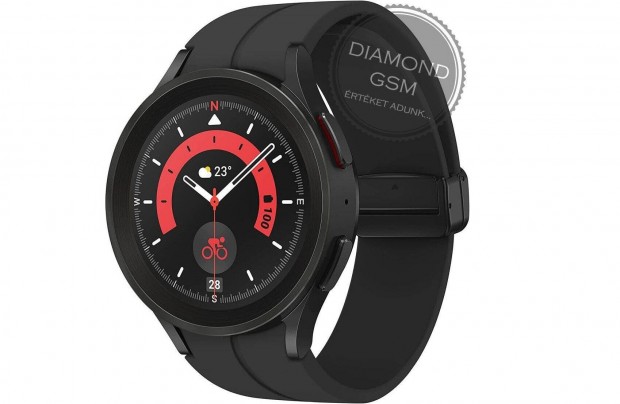 j Samsung Galaxy SM-R920 Watch5 Pro 45mm Titnium Fekete sznben, gy
