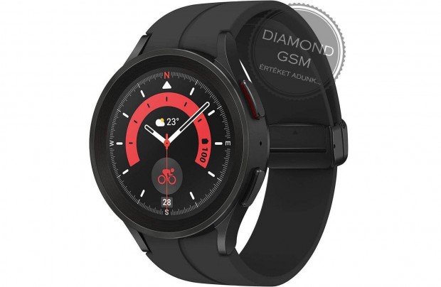 j Samsung Galaxy SM-R920 Watch5 Pro 45mm Titnium Fekete sznben, gy