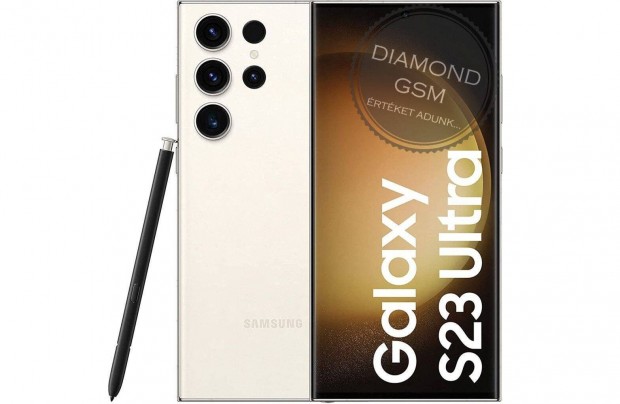 Új Samsung S918 Galaxy S23 Ultra 5G 256 GB Dual, Krém