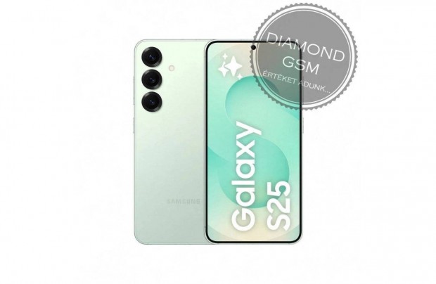 Új Samsung S931B/DS S25 5G 128GB 12GB Dual, Menta színben,