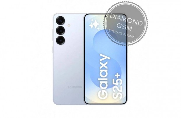 Új Samsung S936B/DS S25+ 5G 256GB 12GB Dual, Jeges kék