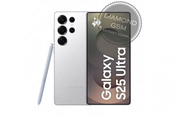 Új Samsung S938B/DS S25 Ultra 5G 256GB 12GB Dual, Fehéres Szürke Titán