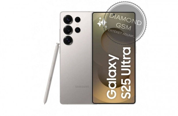 Új Samsung S938B/DS S25 Ultra 5G 256GB 12GB Dual, Szürke Titán színben