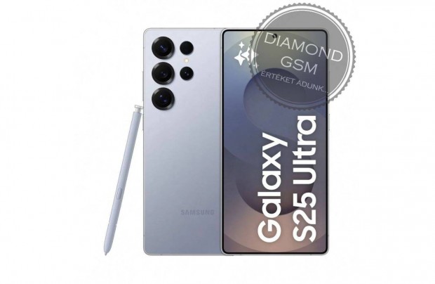 Új Samsung S938B/DS S25 Ultra 5G 512GB 12GB Dual, Ezüstkék Titán színb