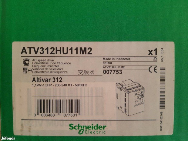 j Schneider ATV312 frekvenciavlt ATV312HU11M2 1,1kW/230V/1f