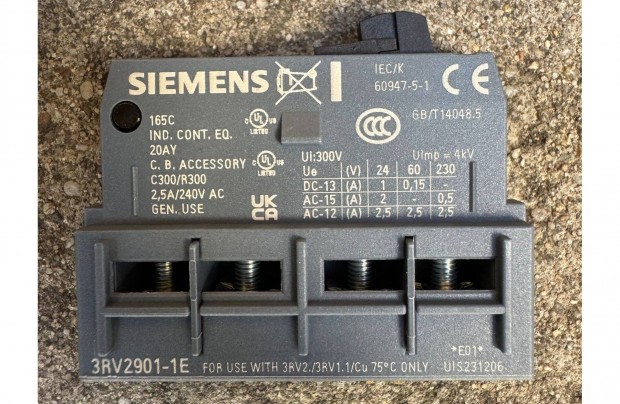 j Siemens 3RV2901-1E segdrintkez blokk 3RV29011E 1 Zr + 1 Nyit