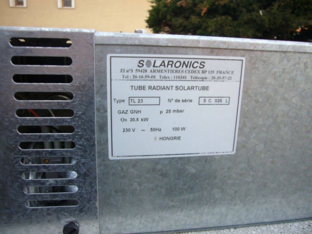 j Solaronics 20.5 kW csarnokft sttsugrz