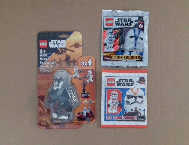 j Star Wars LEGO 40558 + 2 Clone Troopers zacsks minifigura utnvt