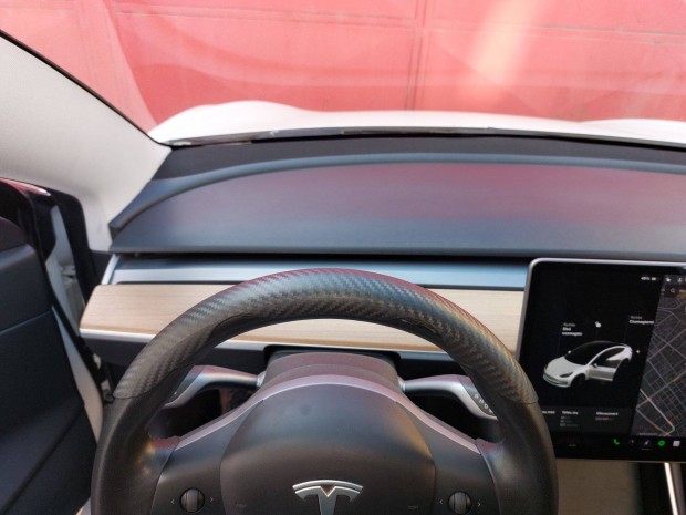 Új Tesla carbon mintás műanyag kormányvédő kormány védő Model 3