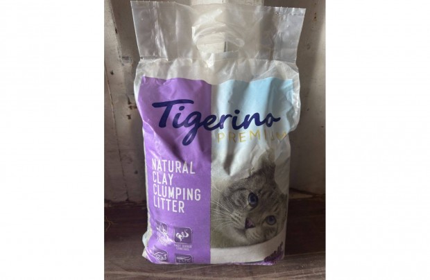 Új Tigerino Premium Macskaalom Levendula Macska Alom Természetes Agyag