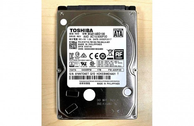 Új Toshiba 1 TB 1000GB laptop HDD 2.5" Merevlemez winchester hard disk