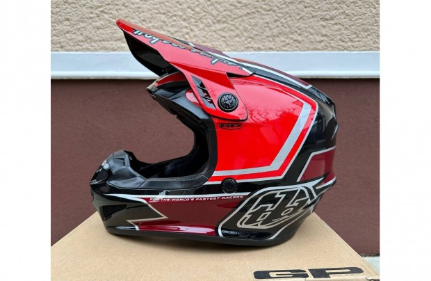 j Troy Lee Designs GP Ritn piros/fekete MX/cross sisak, buksisak (L)