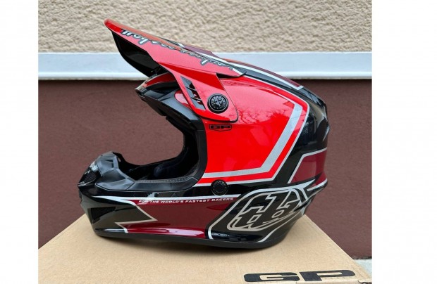 j Troy Lee Designs GP piros/fekete MX, cross sisak, buksisak (M)