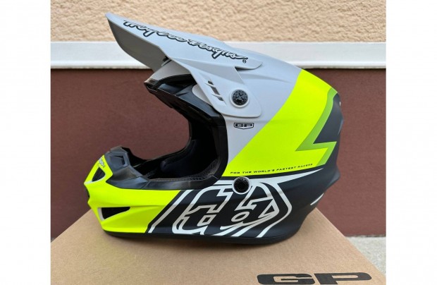 j Troy Lee Designs GP szrke/srga MX, cross sisak, buksisak (M)