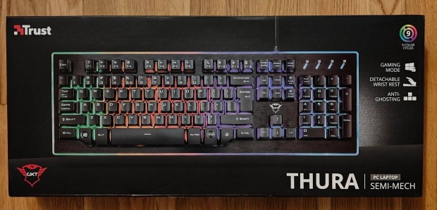 Uj Trust Thura Gxt 860 gamer billentyzet klaviatura keyboard