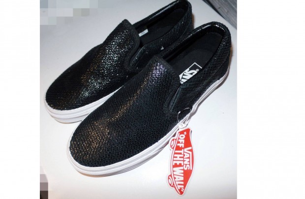 Új Vans Slip-on Snake Black cipő ( Fekete kígyóbőr hatású külső)