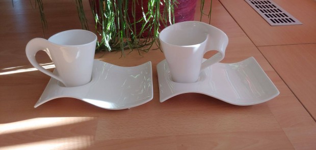 Új Villeroy & Boch fehér porcelán bögre + csészealj
