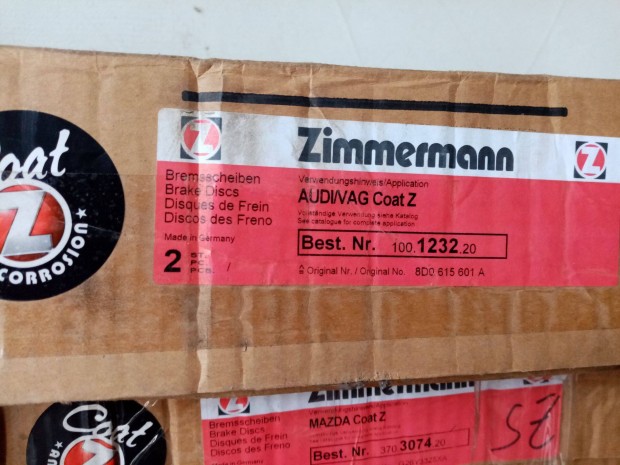 Új Volkswagen Passat B5 Zimmermann hátsó féktárcsa 100123220