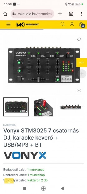 Új Vonyx Dj karaoke keverő+usb,MP3, Bluetooth