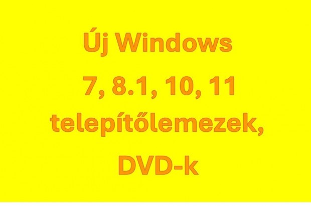 Új Windows 7, 8.1, 10, 11 telepítőlemezek, DVD-k