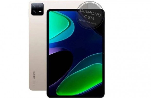 j Xiaomi Pad 6 128GB 6GB, Arany sznben, gyri dobozban